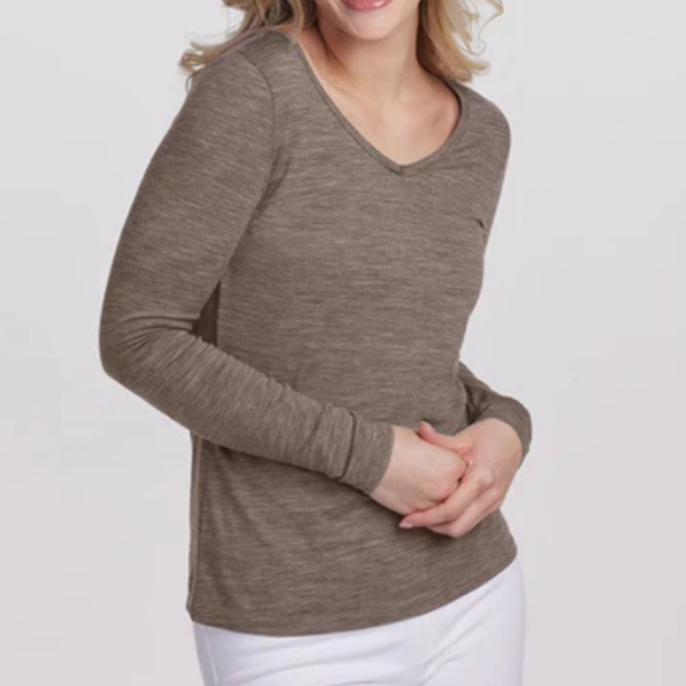 Woolx Merino Wool V-neck Top Sz Large